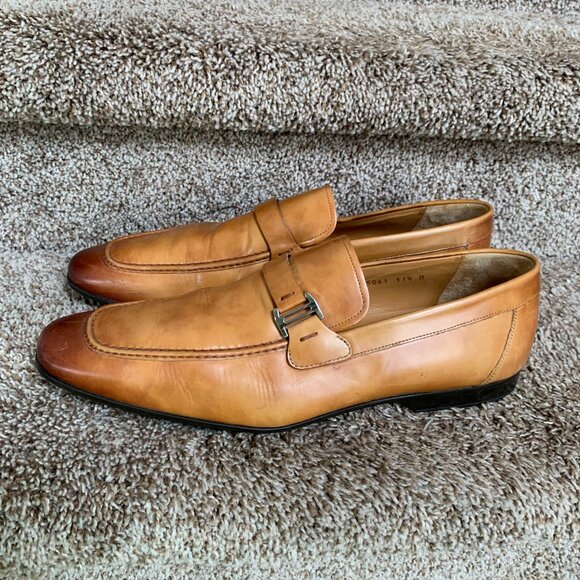 Magnanni Men\'s Tan Leather Loafers Shoes. main image 10